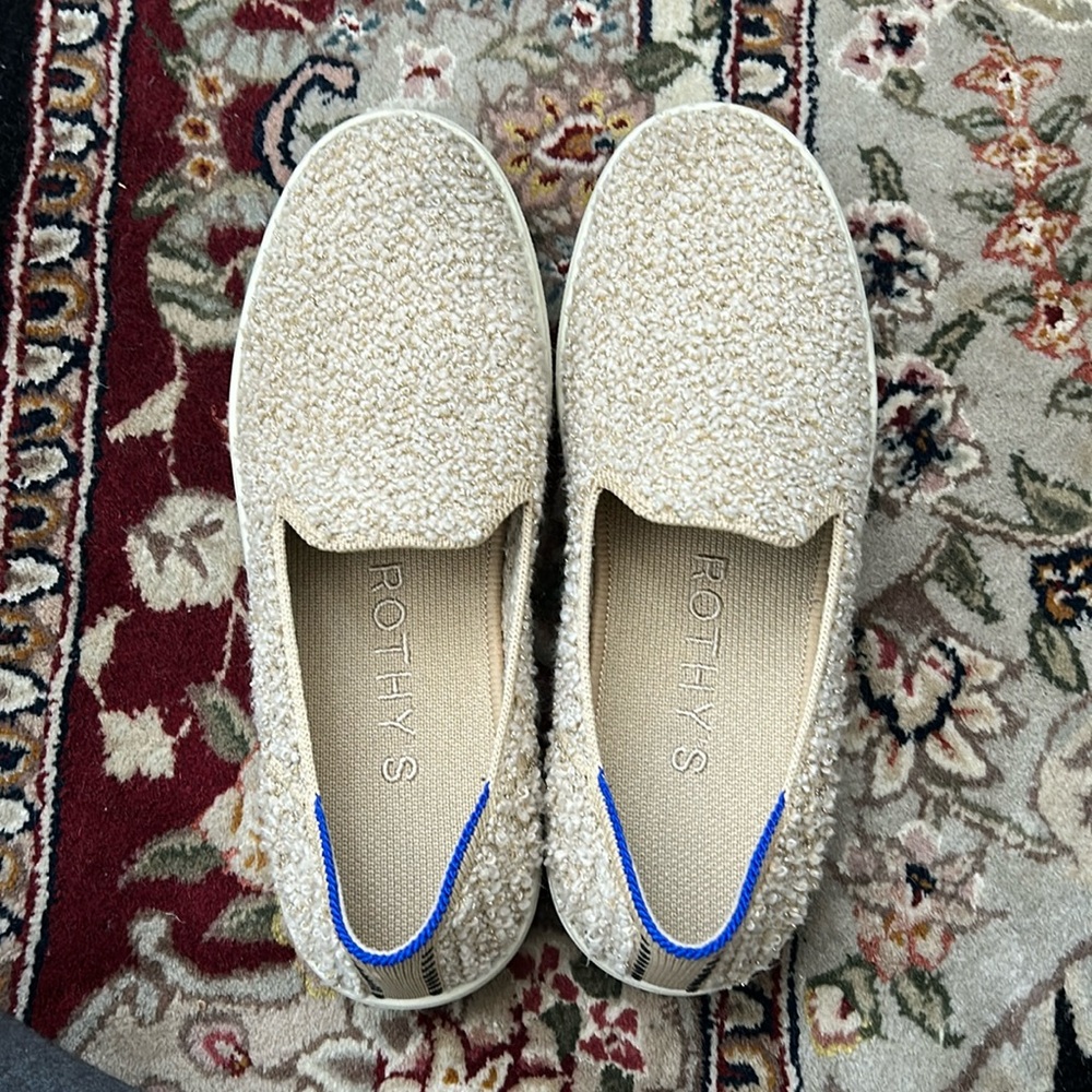 Cream Textured Slip-On Sneakers